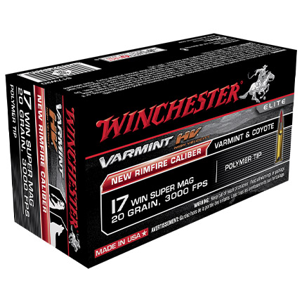 Winchester Varmint Rimfire Ammunition .17 WSM 20 gr. VMAX 3000 fps 50/ct
