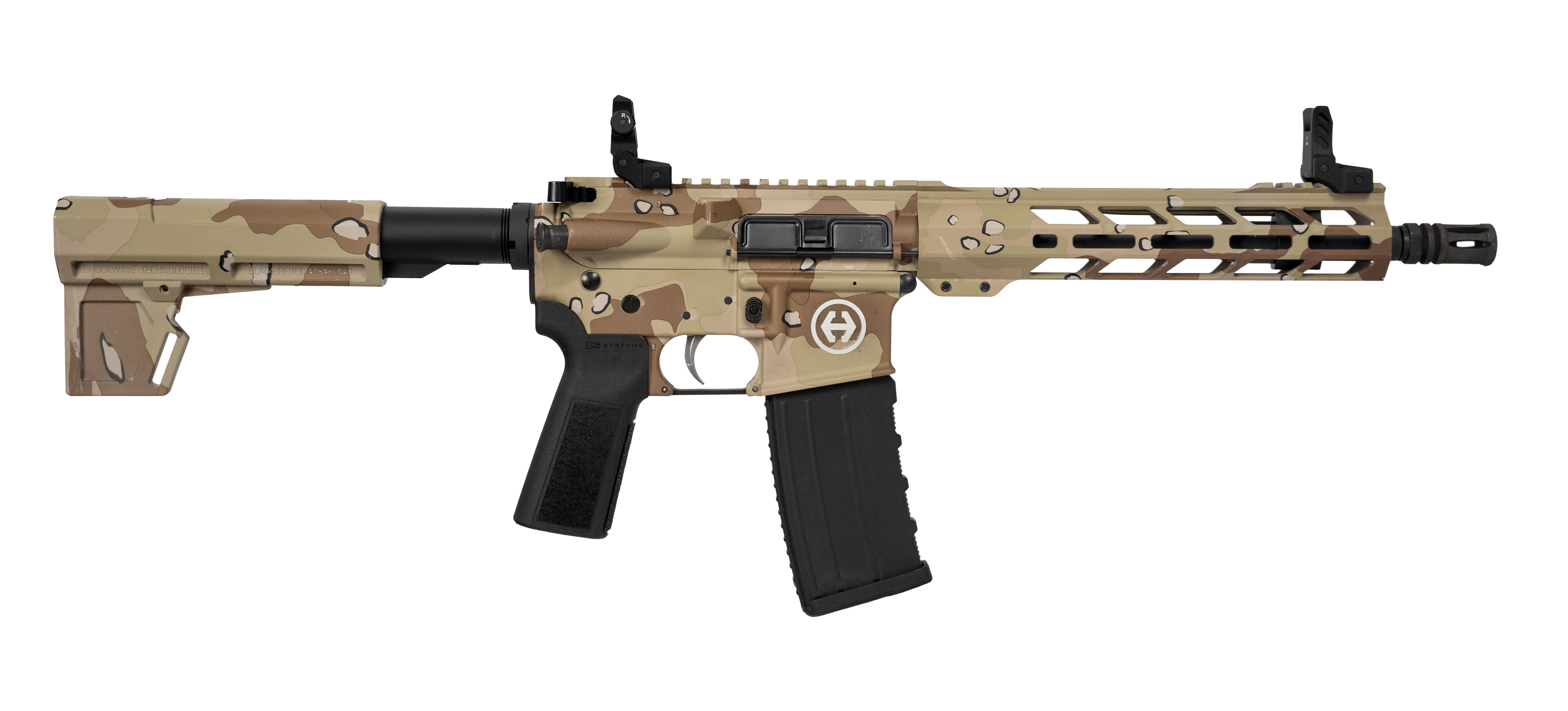 HI POINT HP15P 300BLK CHOCOLATE CHIP PISTOL 10.5" BBL, 9.5" MLOK BLADE/BRACE 1-30RD MAG