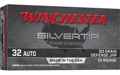 Winchester Silvertip Handgun Ammunition 32 Auto 60 gr. JHP 970 fps 50/ct