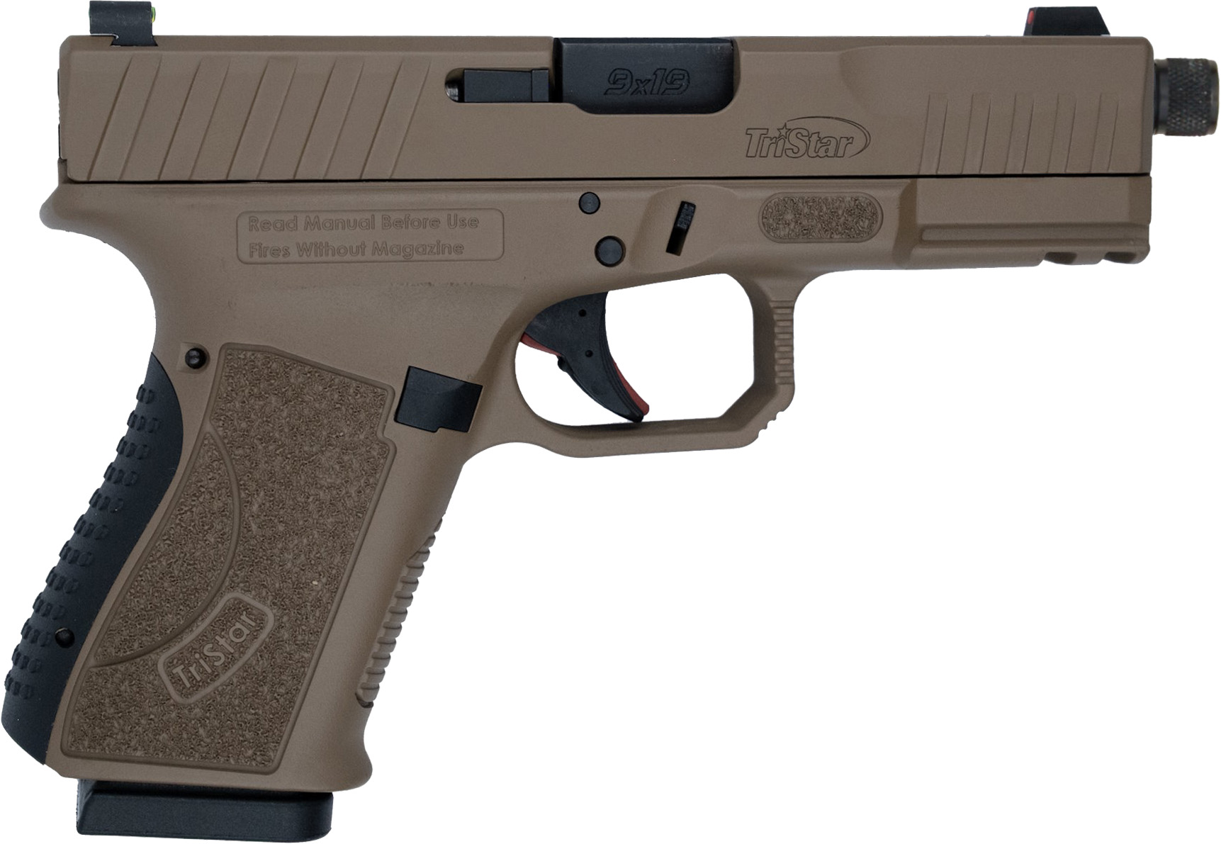 TriStar APOC Pro Handgun 9mm Luger 15rd Magazine (2) 4.48" Threaded Barrel FDE