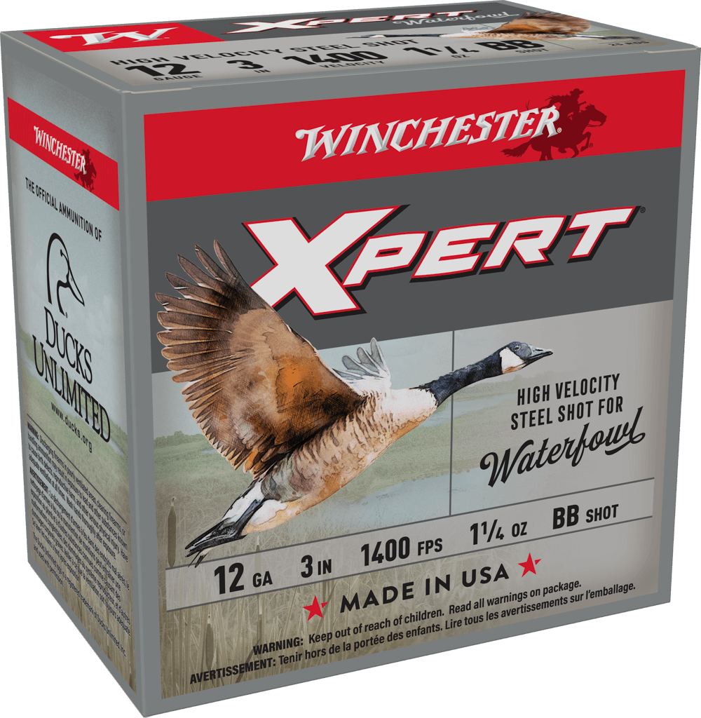 Winchester Xpert High-Velocity Steel Shotshells 12 ga 3" 1-1/4 oz #BB 1400 fps 25/ct