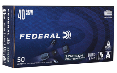 Federal Syntech Defense Handgun Ammunition .40 S&W 175gr SJHP 1000 fps 50/ct