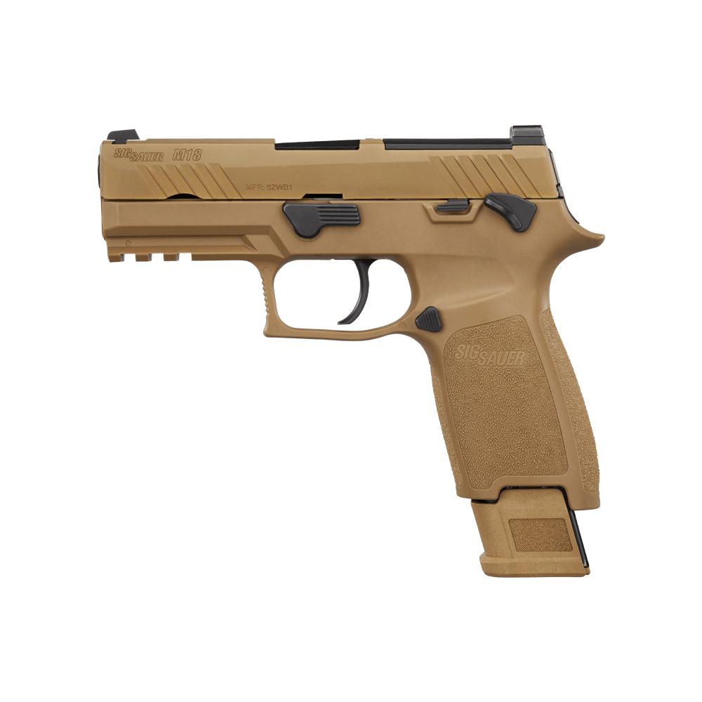 Sig Sauer M18 Coyote OR Compact Handgun 17(1) &21(2)rd Magazines 3.9" Barrel Manual Safety
