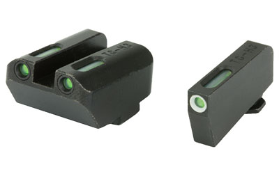 Truglo TFX Tritium/Fiber-Optic Day/Night Sight Set fits GLOCK 17 / 17L 19 22 23 24 26 27 33 34 35 38 and 39 (Suppressor Low) - White Outlin