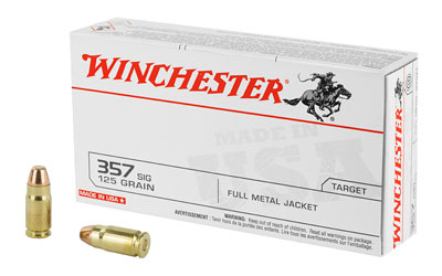 Winchester WIN 357SIG 125GR FMJ FN 50RD 10BX/CS