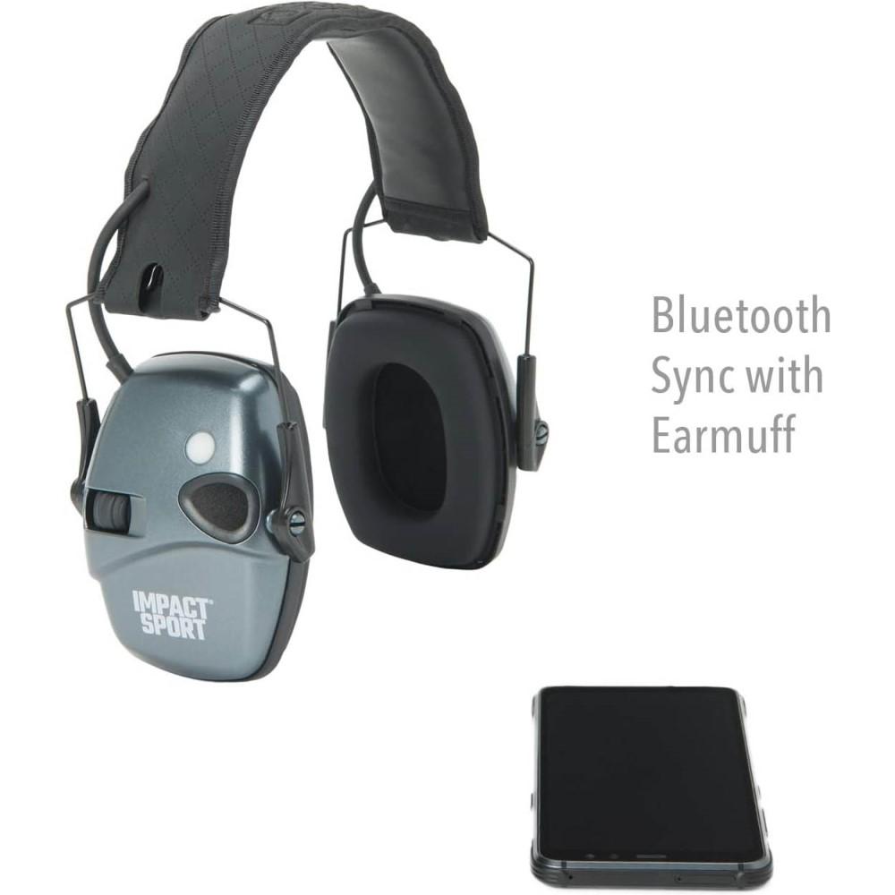 Westchester Protective Gear DBA PIP Global Safety Howard Leight Impact Sport Shooting Electronic Ear Muffs with Bluetooth 21dB Charcoal Grey