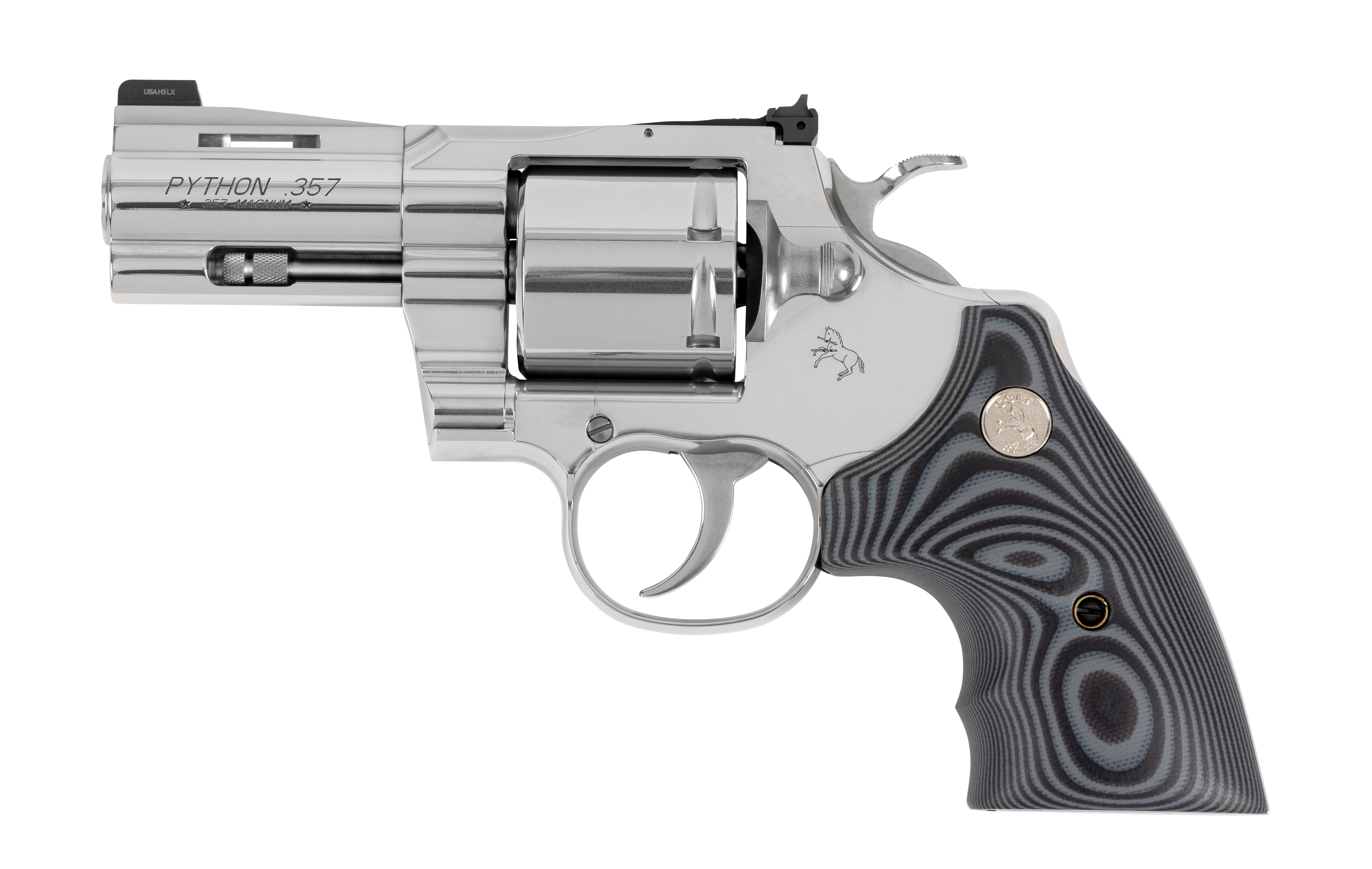 Colt Python Combat Elite Handgun .357 Magnum 6rd Capacity 3" Barrel Stainless Steel with Black Grips