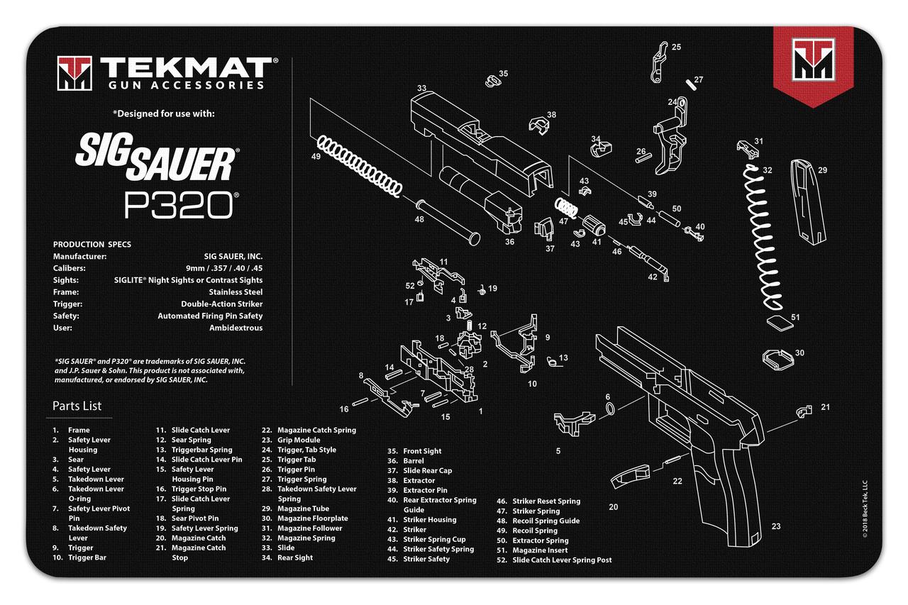 Gsm TekMat 11x17 Gun Cleaning Mat- Sig Sauer P320