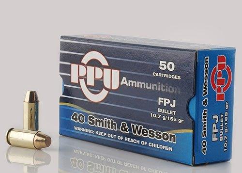 TRZ Trading Inc. PPU Handgun Ammunition .40 S&W 165 gr FPJ 1541 fps 50/ct