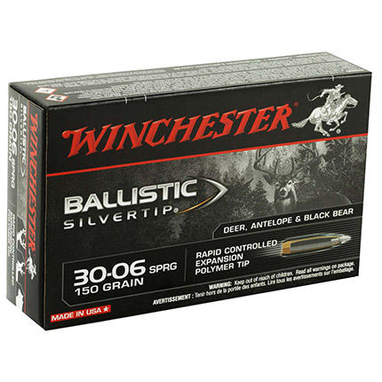 Winchester Ballistic Silvertip Rifle Ammunition .30-06 Sprg 150 gr. PT 2900 fps 20/ct
