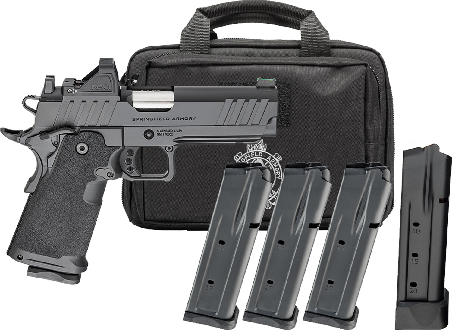 Springfield Gear Pac DS Prodigy AOS Handgun 9mm Luger 17(3)&20(1)rd Magazines 4.25" Barrel Green Dot & Bag