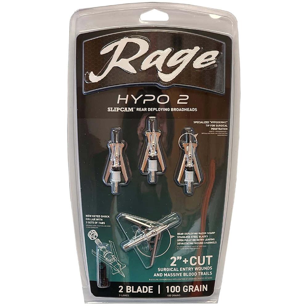 Feradyne Outdoors Rage Hypo 2 Broadheads 100 gr 2'' 4/ct